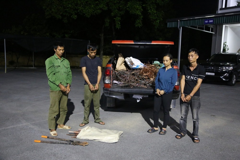 Các đối tượng cùng tang vật vụ án bị lực lượng chức năng tỉnh Quảng Ninh bắt giữ