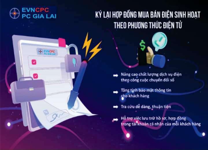 PC Gia Lai: Chuyển đổi 100% hợp đồng mua bán điện sang hợp đồng điện tử vào tháng 06/ 2023