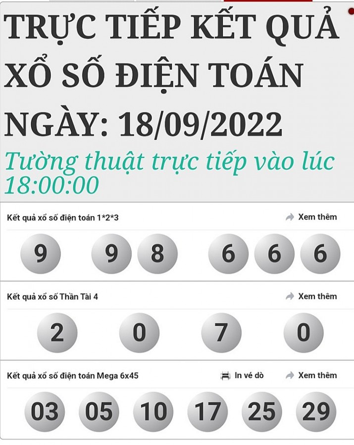 Kết quả xổ số hôm nay 18/9: Xổ số miền Nam chiều 18/9