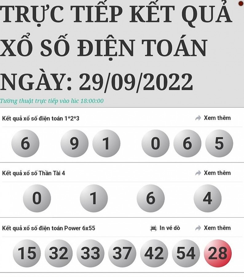 Kết quả xổ số hôm nay 29/9: Trực tiếp kết quả xổ Bắc, Trung, Nam, xổ số Vietlott Kết quả xổ số hôm nay 29/9: Trực tiếp kết quả xổ Bắc, Trung, Nam, xổ số Vietlott