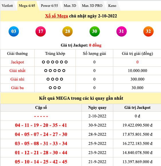 Kết quả sổ xố hôm nay 2/10, xổ số Vietlott: Liệu thần may mắn có tiếp tục mỉm cười? Kết quả sổ xố hôm nay 2/10, xổ số Vietlott: Liệu thần may mắn có tiếp tục mỉm cười?
