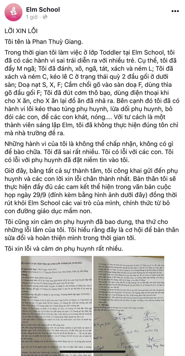 Đà Nẵng: Xôn xao vụ việc nhóm học sinh trường mẫu giáo Elm School bị bạo hành, bỏ đói