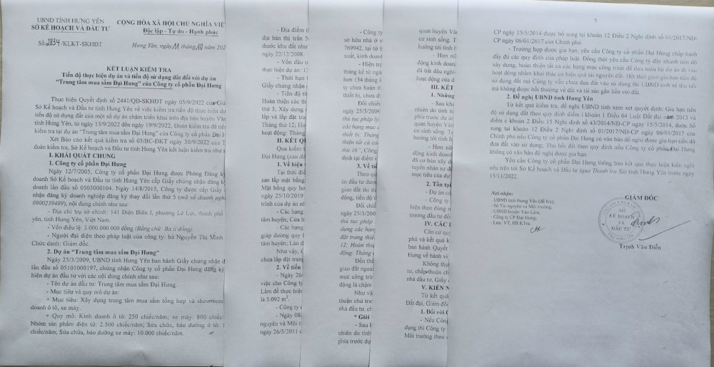 Dự án Trung tâm mua sắm Đại Hưng chậm tiến độ hơn 118 tháng nhưng vẫn được ưu ái ra hạn Dự án Trung tâm mua sắm Đại Hưng chậm tiến độ hơn 118 tháng nhưng vẫn được ưu ái ra hạn