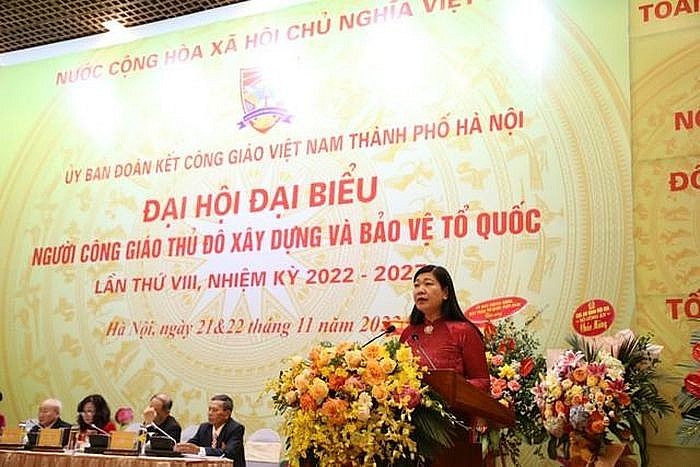 Chủ tịch Ủy ban MTTQ Việt Nam TP. Hà Nội Nguyễn Lan Hương phát biểu chỉ đạo đại hội Chủ tịch Ủy ban MTTQ Việt Nam TP. Hà Nội Nguyễn Lan Hương phát biểu chỉ đạo đại hội