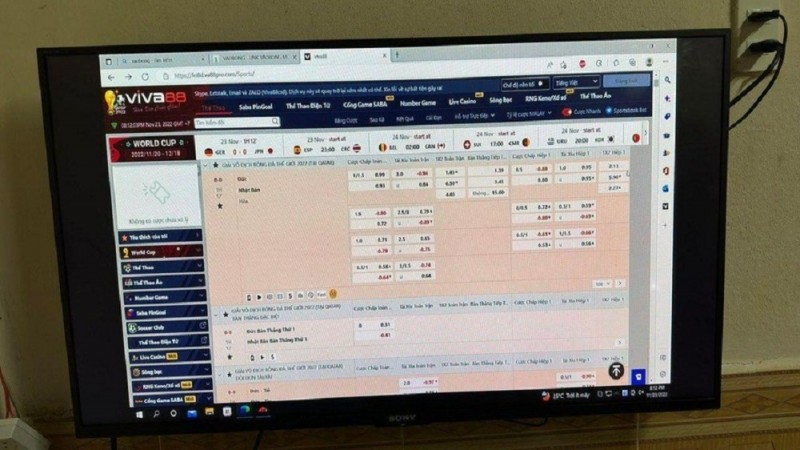 Trang mạng mà Lê Minh H. dùng để tổ chức đánh bạc. (Ảnh: Công an cung cấp)