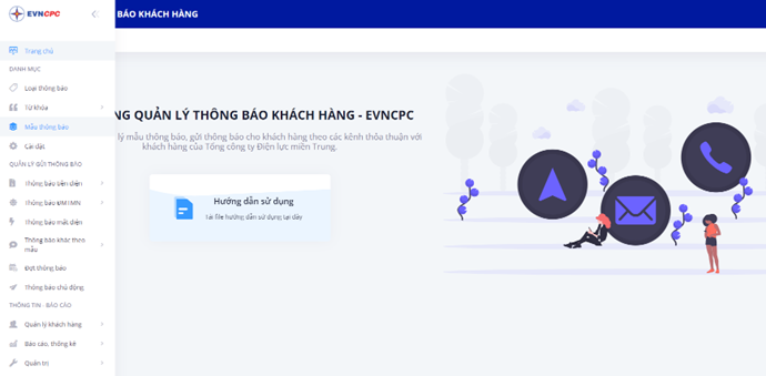 Giao diện chương trình hệ thống thông báo tập trung Giao diện chương trình hệ thống thông báo tập trung
