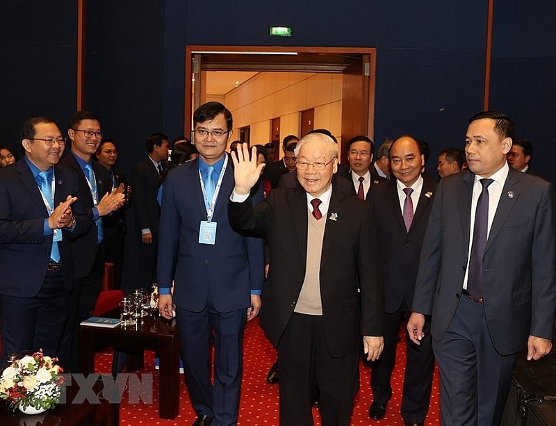 Sáng 15/12, tại Trung tâm Hội nghị quốc gia (Hà Nội), Tổng Bí thư Nguyễn Phú Trọng cùng các vị lãnh đạo, nguyên lãnh đạo Đảng, Nhà nước dự Lễ khai mạc trọng thể Đại hội đại biểu toàn quốc Đoàn Thanh niên Cộng sản Hồ Chí Minh lần thứ XII, nhiệm kỳ 2022-202