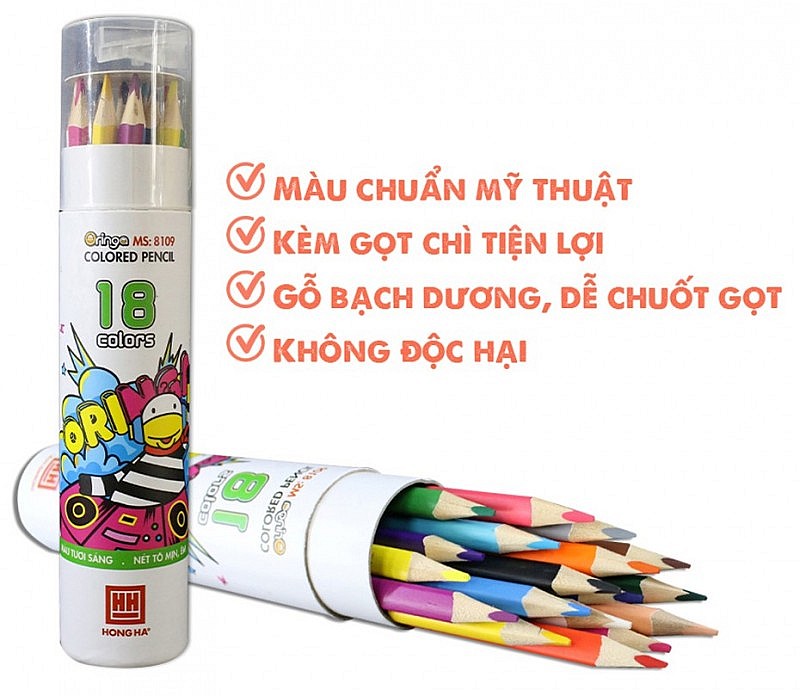 Bút chì màu Hồng Hà Oringa với nhiều tính năng tiện dụng Bút chì màu Hồng Hà Oringa với nhiều tính năng tiện dụng