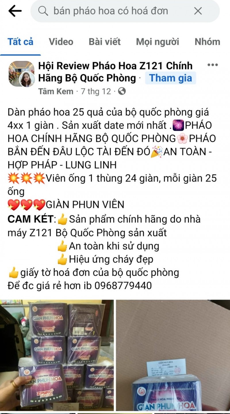 Các đại lý đã tiếp tay cho "lái buôn" hợp thức hóa giấy tờ bán pháo hoa nhà máy Z121