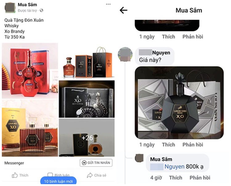 Bát nháo “cửa hàng online” rao bán rượu ngoại dịp cận Tết