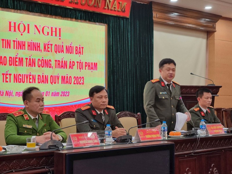 Họp báo thông tin tình hình, kết quả nổi bật trong đợt cao điểm tấn công, trấn áp tội phạm bảo vệ Tết Nguyên đán Quý Mão 2023