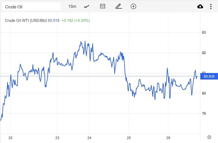 Giá xăng dầu hôm nay 27/1: Dầu thô tăng nhẹ, dầu WTI gần mức 81 USD/thùng