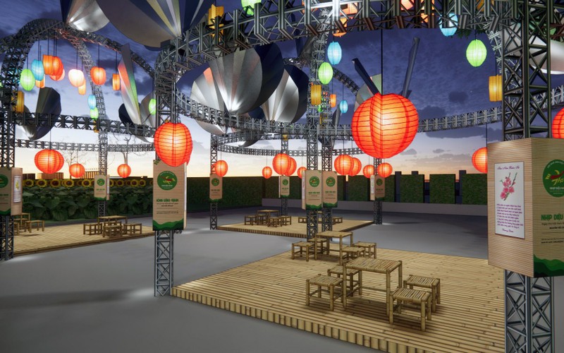 Phối cảnh 3D "Quán thơ" tại Ngày thơ Việt Nam lần thứ 21. (Ảnh BTC) 