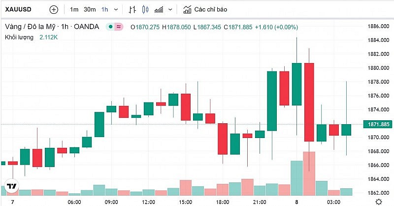 Giá vàng hôm nay 8/2: Tăng nhẹ trở lại Giá vàng hôm nay 8/2: Tăng nhẹ trở lại