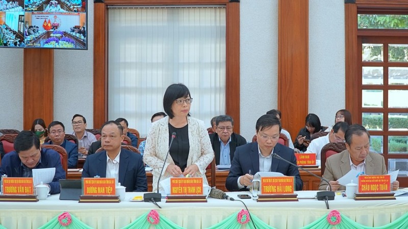 Phó Chủ tịch UBND tỉnh Gia Lai Nguyễn Thị Thanh Lịch cho rằng: Hiện nay, Chính phủ chưa ban hành định mức về hỗ trợ đất ở, nhà ở, đất sản xuất và công trình nước sinh hoạt tập trung nên tỉnh gặp khó khăn trong triển khai thực hiện. Phó Chủ tịch UBND tỉnh Gia Lai Nguyễn Thị Thanh Lịch cho rằng: Hiện nay, Chính phủ chưa ban hành định mức về hỗ trợ đất ở, nhà ở, đất sản xuất và công trình nước sinh hoạt tập trung nên tỉnh gặp khó khăn trong triển khai thực hiện.