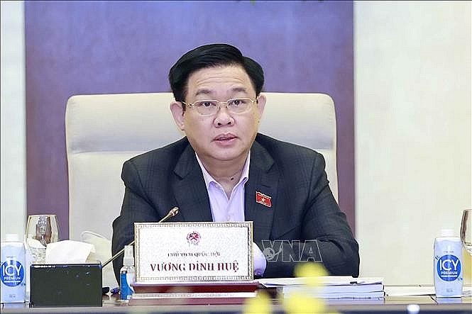 Chủ tịch Quốc hội Vương Đình Huệ phát biểu. Ảnh: Doãn Tấn/TTXVN