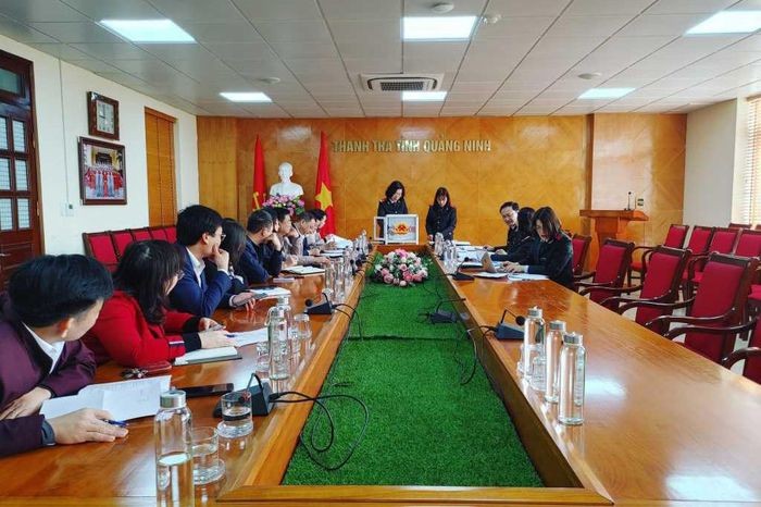 Thanh tra tỉnh Quảng Ninh tổ chức buổi bốc thăm chọn ngẫu nhiên được 65/470 người được xác minh tài sản, thu nhập tại 12 cơ quan, đơn vị trên địa bàn. Ảnh QMG