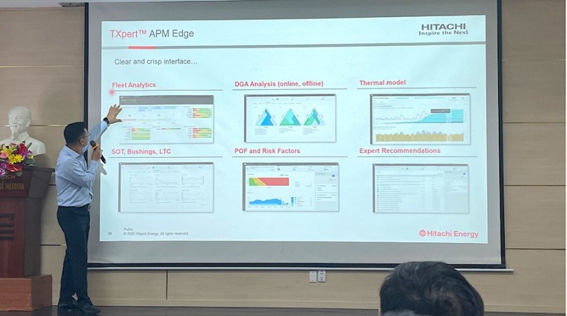 Ông Hán Quang Tuấn - Phụ trách sản phẩm hãng Hitachi Energy giải đáp chi tiểt giải pháp kỹ thuật số, hệ thống giám sát & phân tích trực tuyến cho Máy biến áp