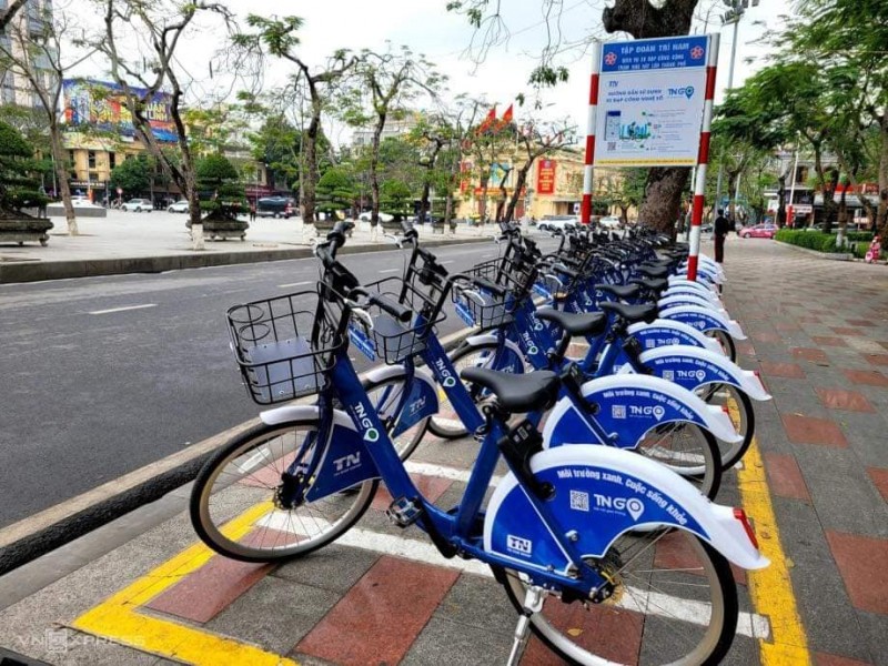 Trạm xe đạp công cộng tại vỉa hè trung tâm TP Hải Phòng Trạm xe đạp công cộng tại vỉa hè trung tâm TP Hải Phòng