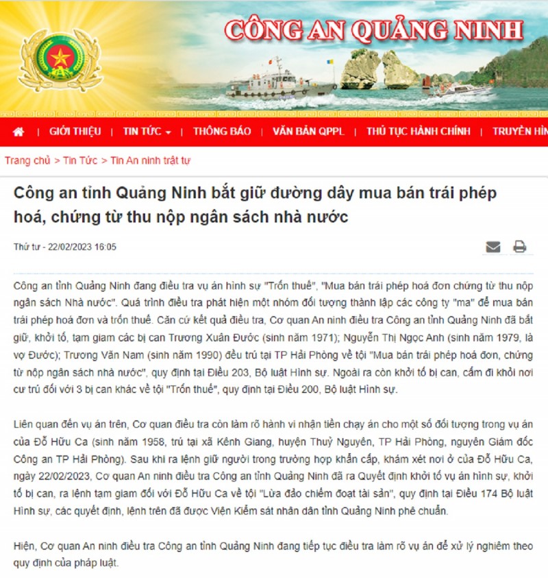 Khởi tố, tạm giam thiếu tướng Đỗ Hữu Ca