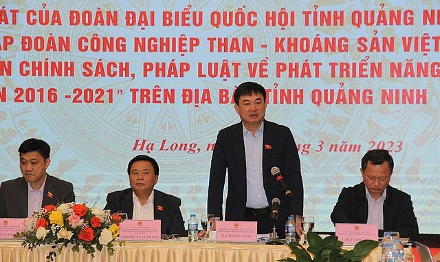 Phó Bí thư Thường trực Tỉnh ủy, Trưởng Đoàn ĐBQH Ngô Hoàng Ngân phát biểu tại buổi làm việc Phó Bí thư Thường trực Tỉnh ủy, Trưởng Đoàn ĐBQH Ngô Hoàng Ngân phát biểu tại buổi làm việc