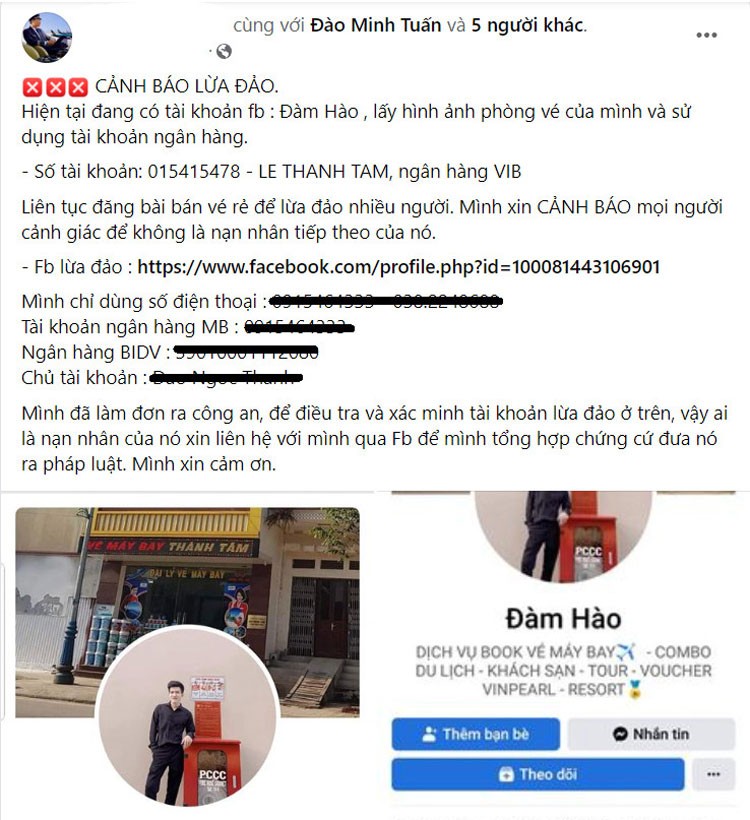 Cảnh báo lừa đảo vé máy bay mùa du lịch qua Facebook Cảnh báo lừa đảo vé máy bay mùa du lịch qua Facebook