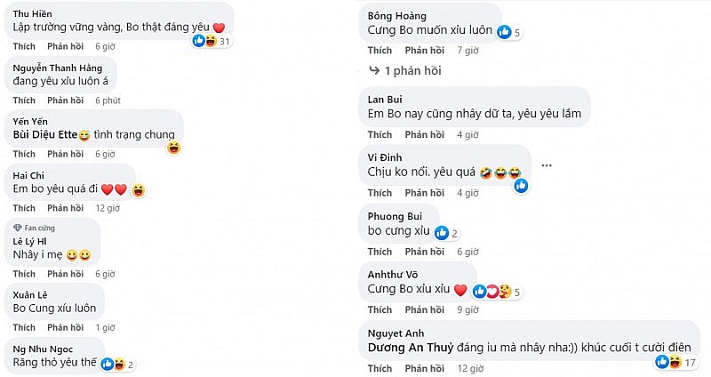 Những bình luận khen ngợi của cộng đồng mạng dành cho bé Bo Những bình luận khen ngợi của cộng đồng mạng dành cho bé Bo