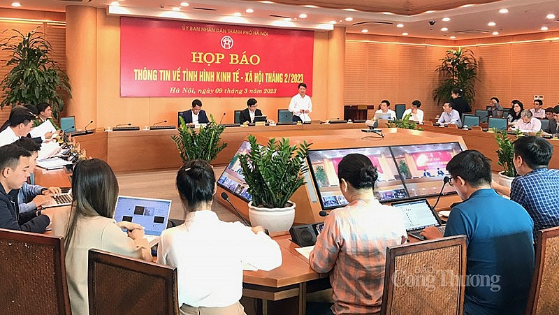 Hà Nội họp báo thông tin tình hình kinh tế xã hội tháng 2/2023 Hà Nội họp báo thông tin tình hình kinh tế xã hội tháng 2/2023