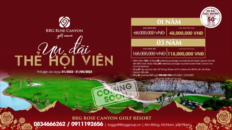 Ưu đãi hấp dẫn nhân dịp khai trương sân BRG Rose Canyon Golf Resort Ưu đãi hấp dẫn nhân dịp khai trương sân BRG Rose Canyon Golf Resort