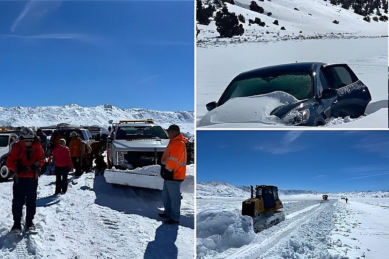 Chiếc SUV của ông Jerry khi đội cứu hộ tới (ảnh: New York Post) Chiếc SUV của ông Jerry khi đội cứu hộ tới (ảnh: New York Post)