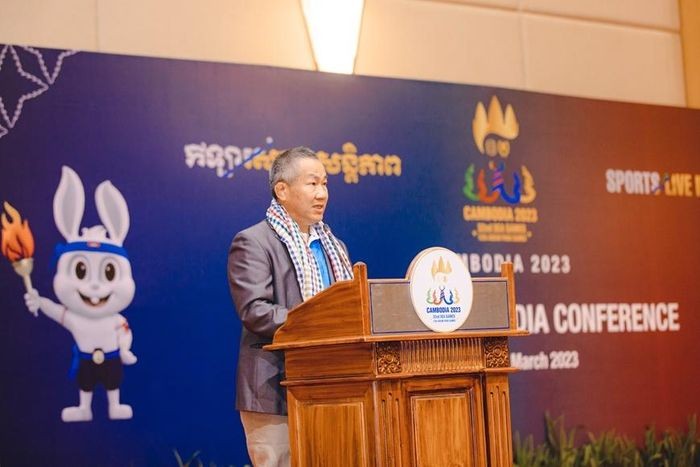 Ông Vath Chamroeun, Tổng thư ký Ủy ban Quốc gia tổ chức SEA Games 32. Ảnh: Cambodia2023.com. Ông Vath Chamroeun, Tổng thư ký Ủy ban Quốc gia tổ chức SEA Games 32. Ảnh: Cambodia2023.com.