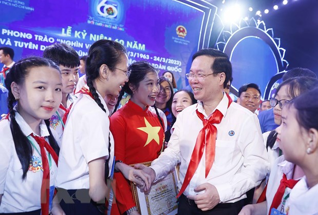 Chủ tịch nước dự Lễ kỷ niệm 60 năm phong trào “Nghìn việc tốt” hình ảnh 1 Chu tich nuoc du Le ky niem 60 nam phong trao “Nghin viec tot” hinh anh 1