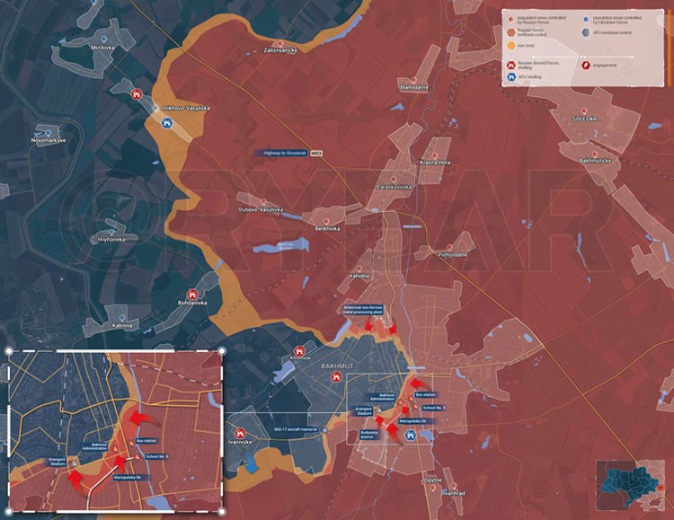 Chiến sự Nga-Ukraine ngày 31/3: Ukraine tiếp tục bị đẩy về phía Tây Bakhmut Chiến sự Nga-Ukraine ngày 31/3: Ukraine tiếp tục bị đẩy về phía Tây Bakhmut