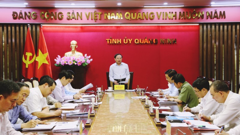 phiên họp thứ tư để thảo luận, đánh giá tình hình hoạt động quý I/2023 của  Ban Chỉ đạo (BCĐ) Phòng chống tham nhũng, tiêu cực tỉnh Quảng Ninh (Ảnh QMG)