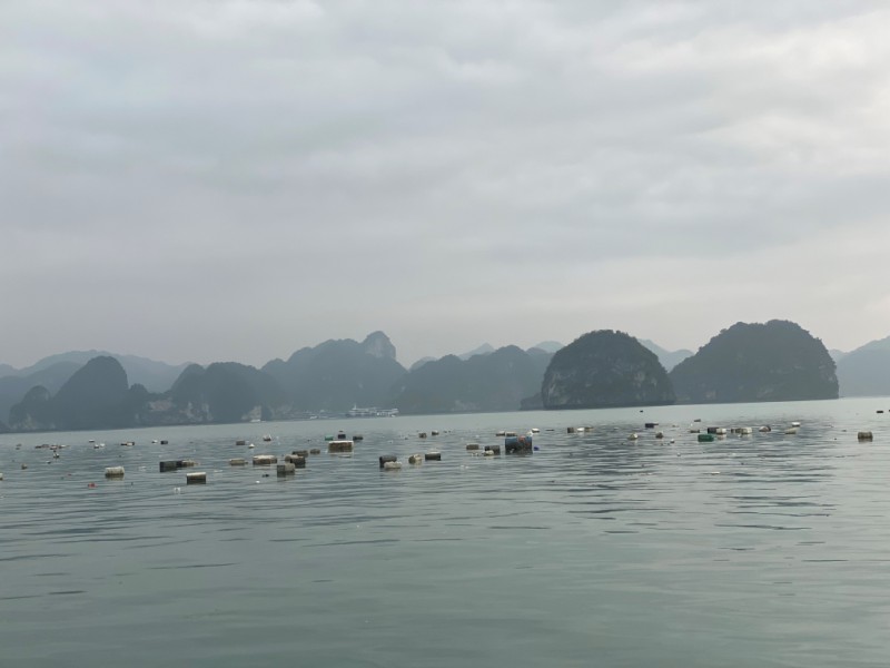rác thải, phao xốp trôi nổi ở trên Vịnh Hạ Long (Ảnh QMG) rác thải, phao xốp trôi nổi ở trên Vịnh Hạ Long (Ảnh QMG)