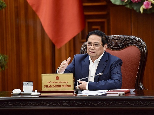 Thủ tướng Phạm Minh Chính họp với Ngân hàng Nhà nước, Bộ Tài chính, Bộ Tư pháp ngày 22.4. Ảnh: VGP/Nhật Bắc Thủ tướng Phạm Minh Chính họp với Ngân hàng Nhà nước, Bộ Tài chính, Bộ Tư pháp ngày 22.4. Ảnh: VGP/Nhật Bắc