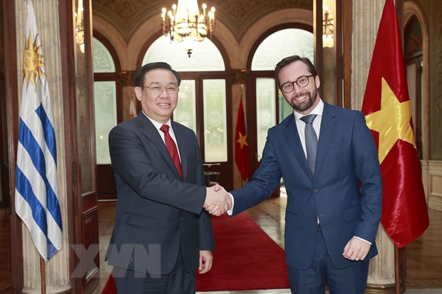 Chu tich Quoc hoi Vuong Dinh Hue hoi kien Tong thong CH Dong Uruguay hinh anh 2