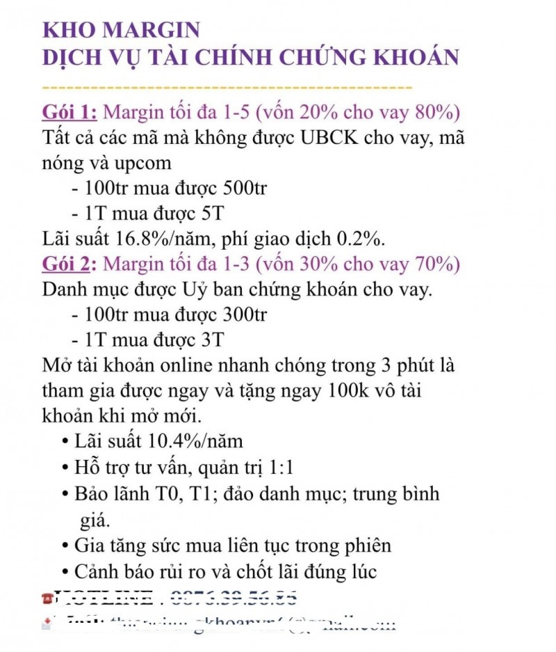 Rầm rộ dịch vụ cho vay "margin" gấp hàng chục lần vốn Rầm rộ dịch vụ cho vay "margin" gấp hàng chục lần vốn