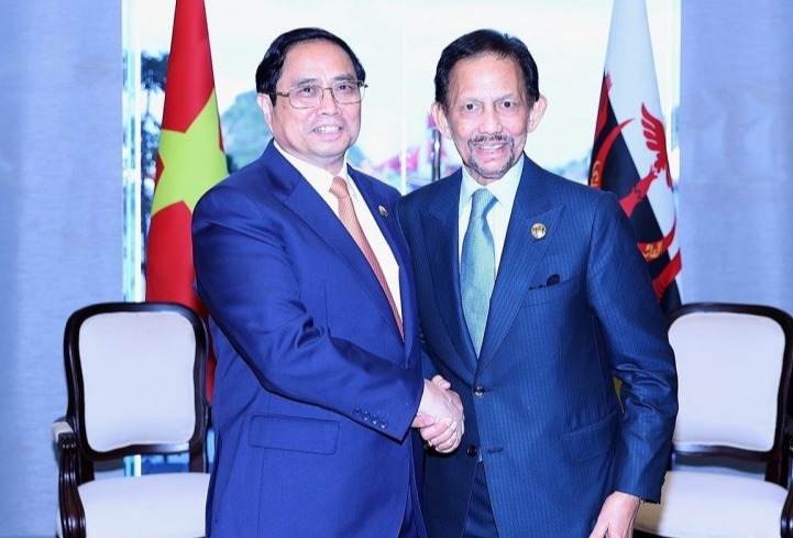 Thủ tướng Phạm Minh Chính gặp Quốc vương Brunei Hassanal Bolkiah Thủ tướng Phạm Minh Chính gặp Quốc vương Brunei Hassanal Bolkiah