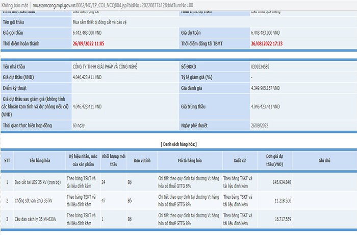 Điện lực Lào Cai công khai chi tiết thông tin về các hạng mục hàng hóa thuộc gói thầu mua sắm. Điện lực Lào Cai công khai chi tiết thông tin về các hạng mục hàng hóa thuộc gói thầu mua sắm.