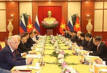 Tổng Bí thư hội đàm với Chủ tịch Đảng 'Nước Nga Thống nhất', Phó Chủ tịch Hội đồng An ninh LB Nga