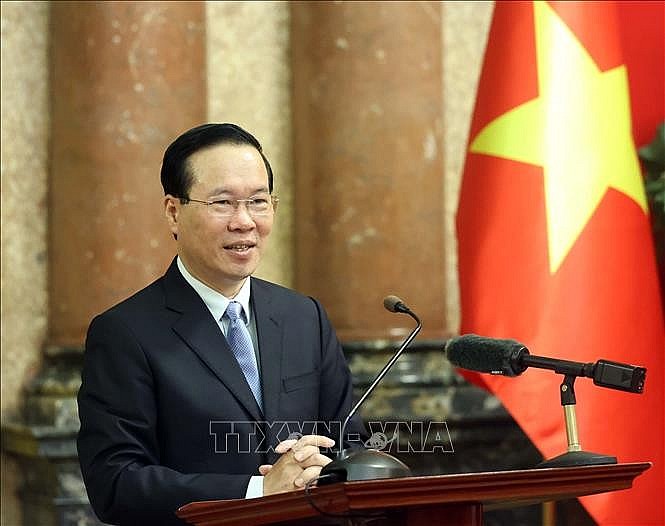 Chủ tịch nước Võ Văn Thưởng phát biểu. Chủ tịch nước Võ Văn Thưởng phát biểu.