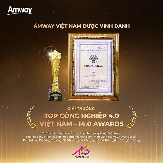 Amway Việt Nam vinh dự nhận Giải thưởng Top Công nghiệp 4.0 Việt Nam - I4.0 Awards Amway Việt Nam vinh dự nhận Giải thưởng Top Công nghiệp 4.0 Việt Nam I4.0 Awards