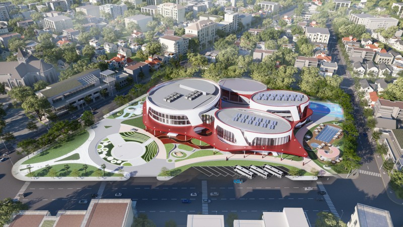 Phối cảnh Cung Văn hóa Thiếu nhi tỉnh Khánh Hòa. Ảnh: T.X