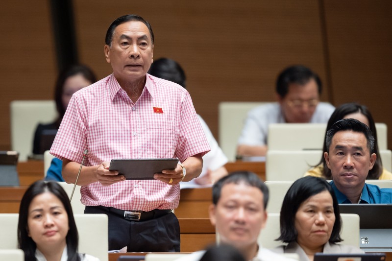 Đại biểu Phạm Văn Hòa - Đoàn Đồng Tháp phát biểu tại hội trường