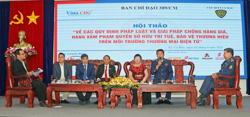 Văn phòng Thường trực Ban chỉ đạo 389 Cà Mau, Cục Quản lý thị trường Cà Mau, và Công ty Vina CHG phối hợp tổ chức hội thảo này