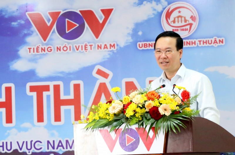 Chủ tịch nước Võ Văn Thưởng phát biểu tại lễ khánh thành. Ảnh: Văn Nỷ Chủ tịch nước Võ Văn Thưởng phát biểu tại lễ khánh thành. Ảnh: Văn Nỷ