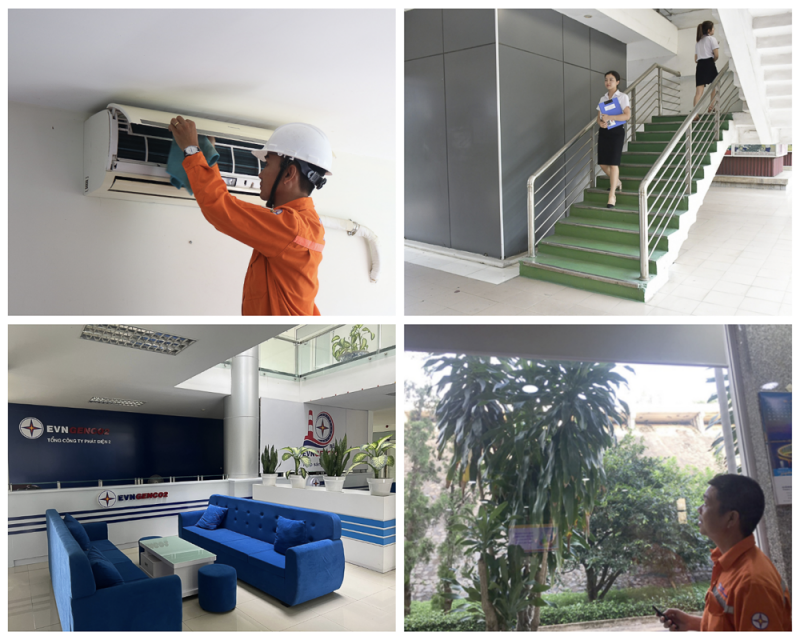 Tắt đèn khu vực lễ tân, sử dụng thang bộ, tận dụng ánh sáng ngoài trời  và vệ sinh thiết bị điện