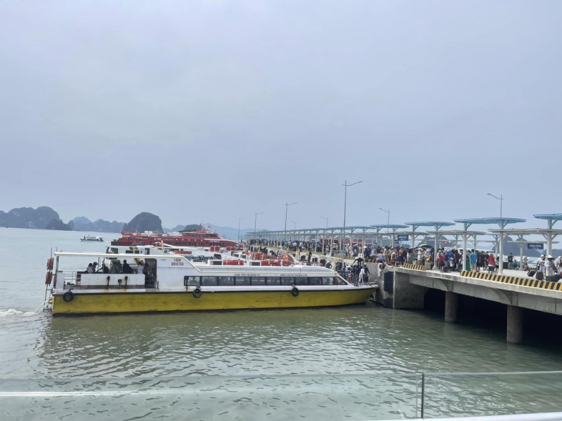 Du khách di chuyển từ các tuyến đảo về Cảng tàu khách quốc tế Ao Tiên (huyện Vân Đồn). Ảnh: Sở Giao thông Vận tải tỉnh Quảng Ninh