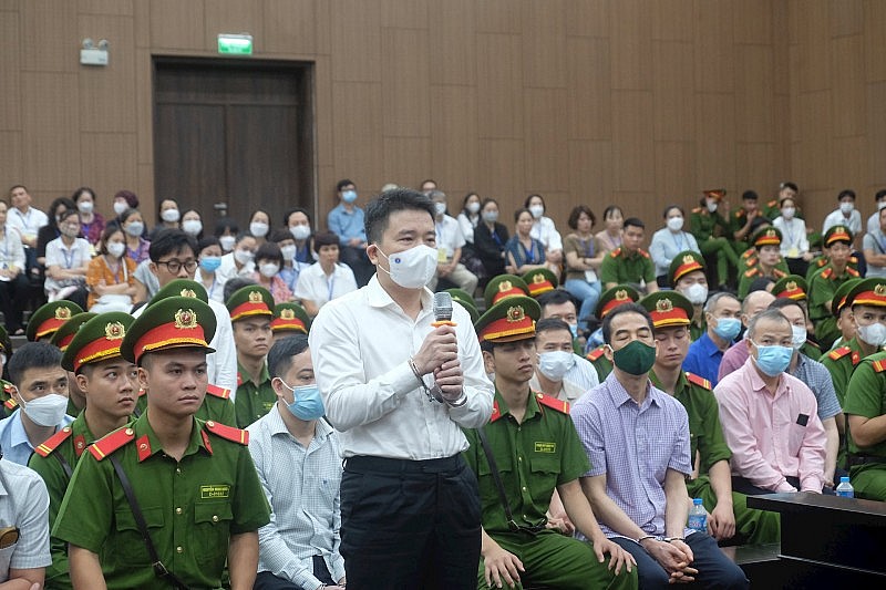 Các bị cáo tại phiên toà